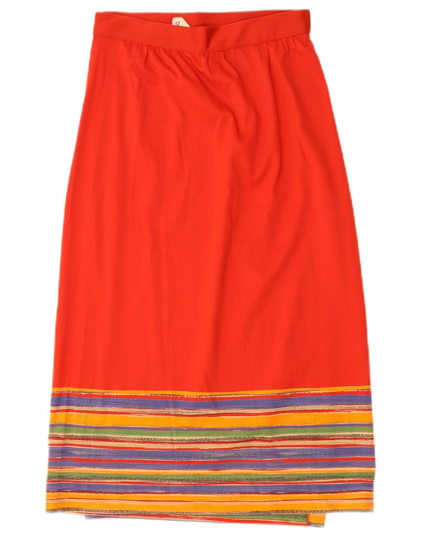 Gonna longuette a vita alta da donna vintage IT 42 media W26 a righe rosse