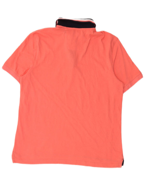 Polo da uomo Nautica Large in cotone color block arancione
