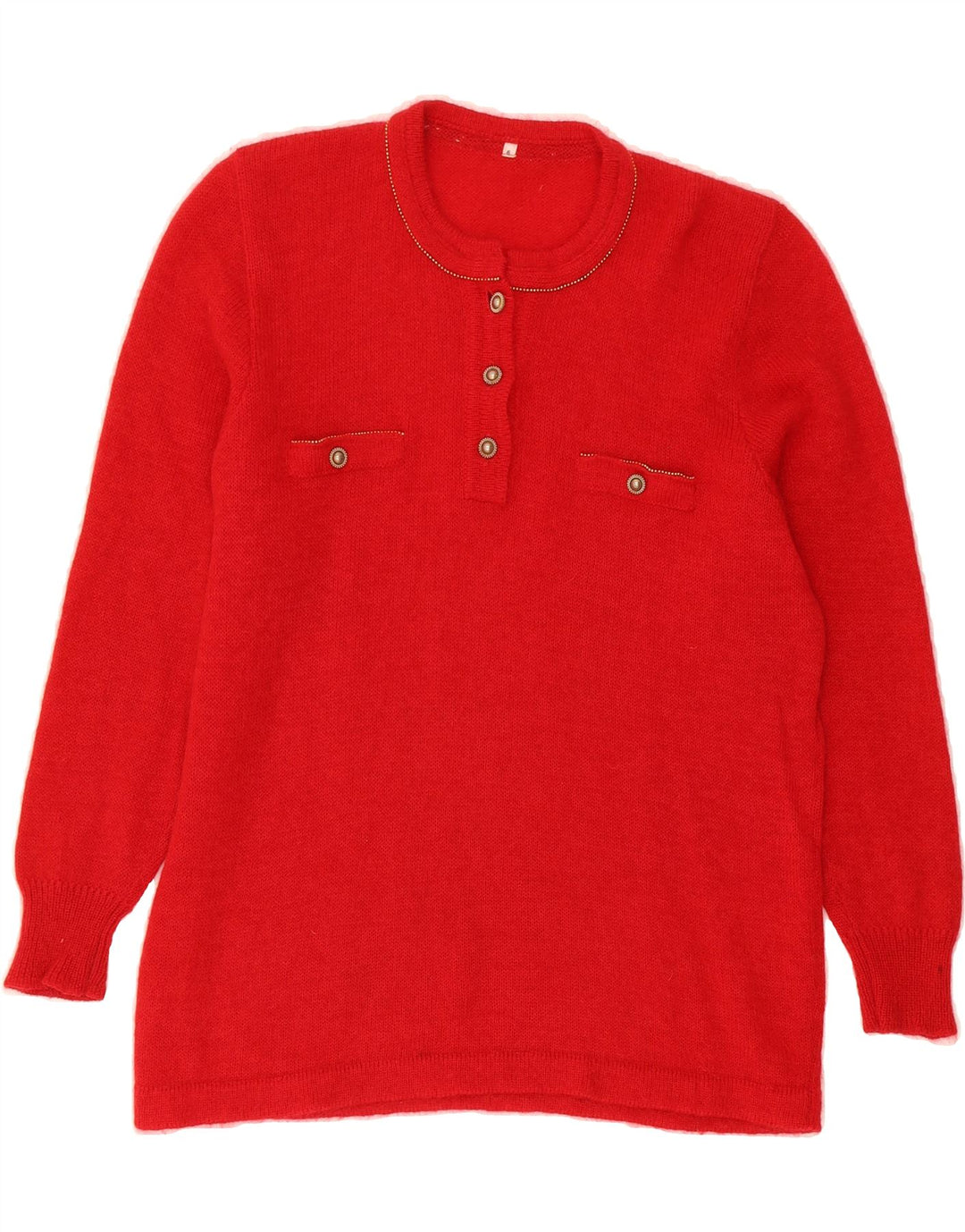VINTAGE Womens Crew Neck Jumper Sweater UK 14 Large Red Vintage Vintage and Second-Hand Vintage from Messina Hembry 