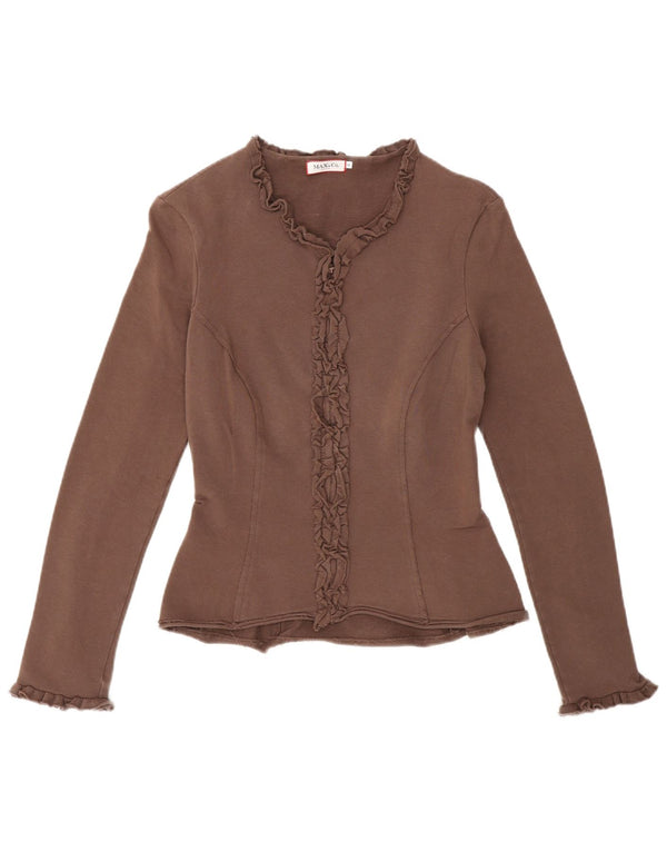 Max & Co. Giacca da tuta grafica da donna UK 12 Cotone marrone medio