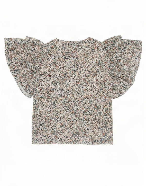 Top in camicetta a pipistrello da donna Zara UK 14 Cotone floreale multicolore medio
