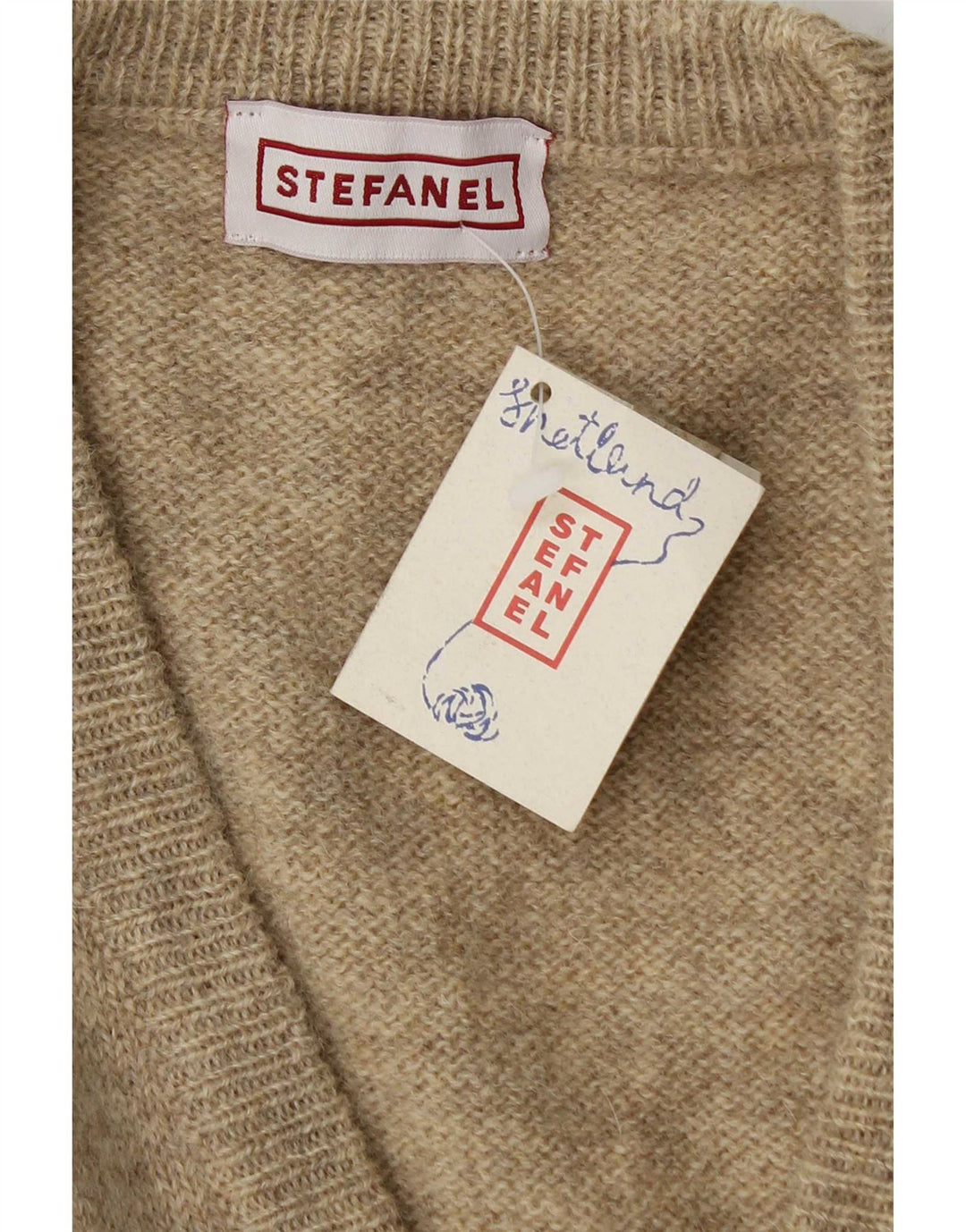 Maglione cardigan senza maniche da donna Stefanel UK 14 Beige medio