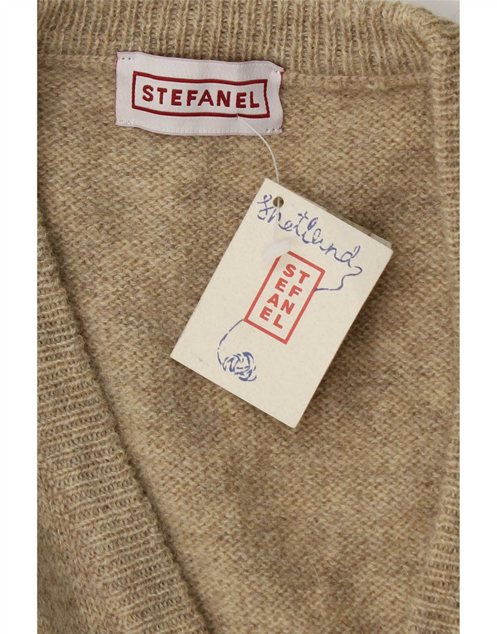 Maglione cardigan senza maniche da donna Stefanel UK 14 Beige medio