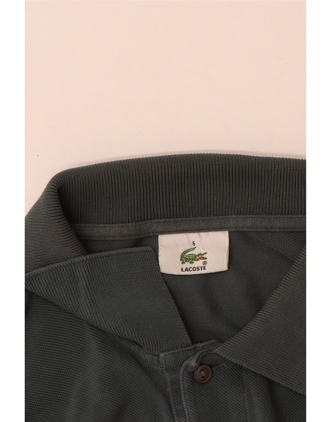 Polo da uomo a maniche lunghe Lacoste taglia 5 grande in cotone grigio