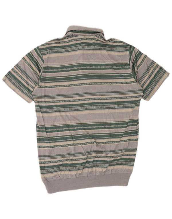 Polo da uomo FraPor grande in cotone a righe grigie