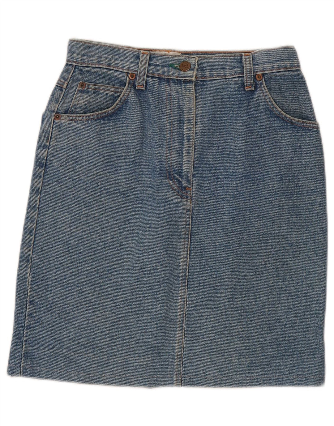 Gonna in denim da donna Valentino W26 piccola in cotone blu