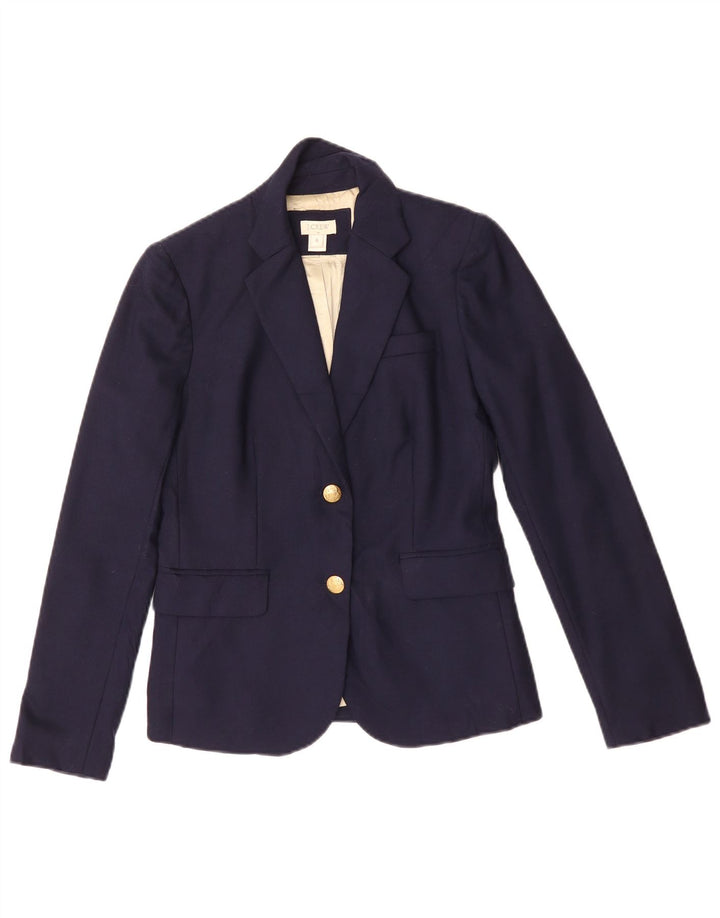 Giacca blazer da donna a 2 bottoni J. CREW US 0 XS in lana blu navy