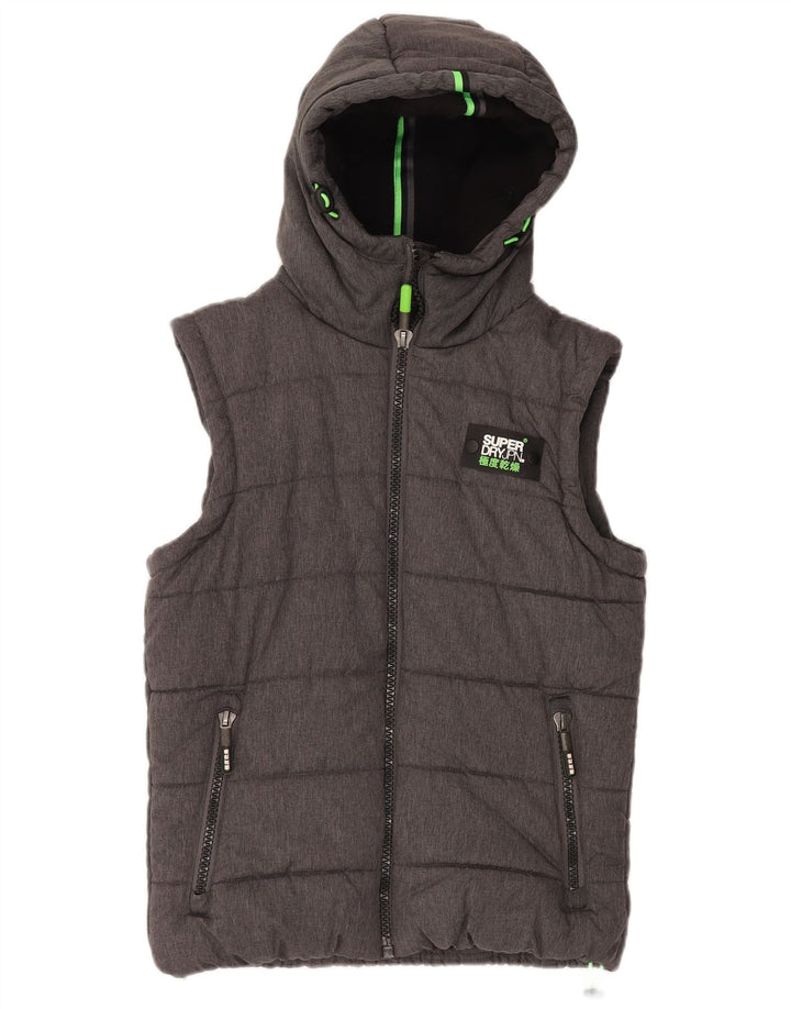 Gilet imbottito da uomo Superdry UK 38 poliestere grigio medio