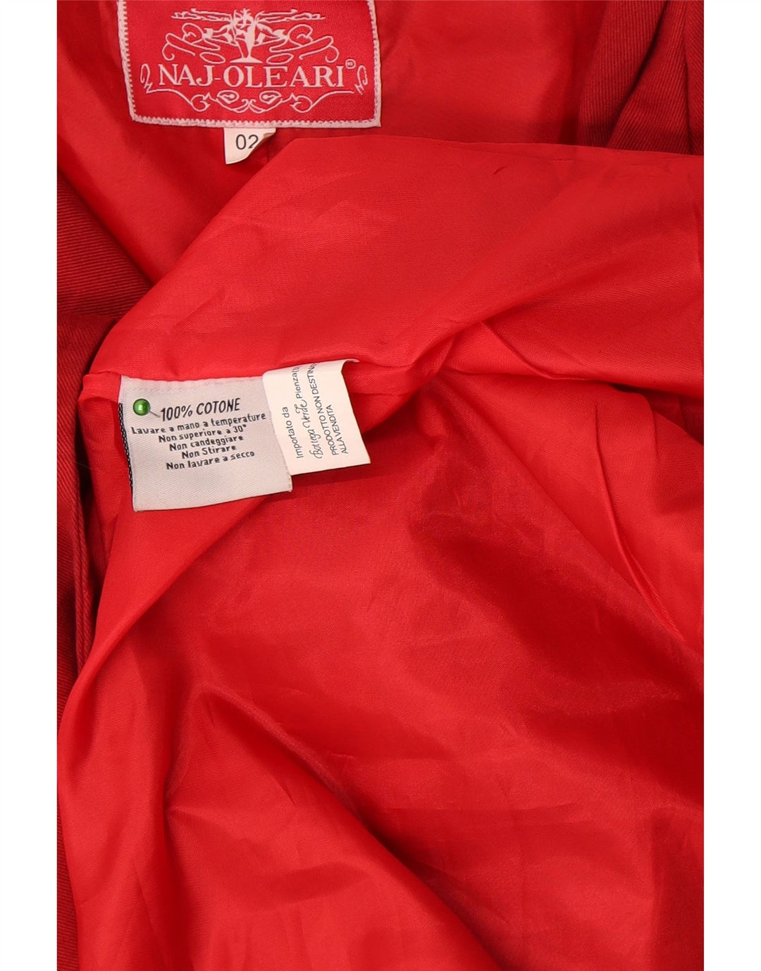 Trench oversize da donna Naj Oleari US 2 XS rosso cotone