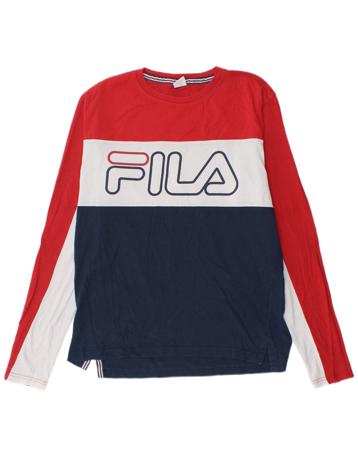 Maglia da tennis grafica da uomo Fila manica lunga IT 46 piccola multicolore