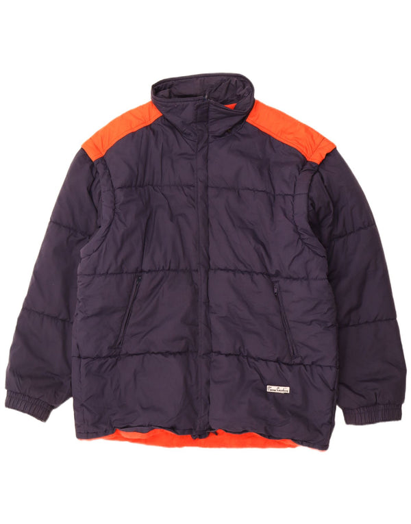 Giacca imbottita da uomo Pierre Cardin UK 42 XL Blu navy color block