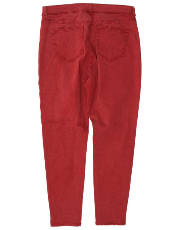 Pantaloni casual regolari da donna Marks & Spencer UK 14 Large W34 L28 Borgogna