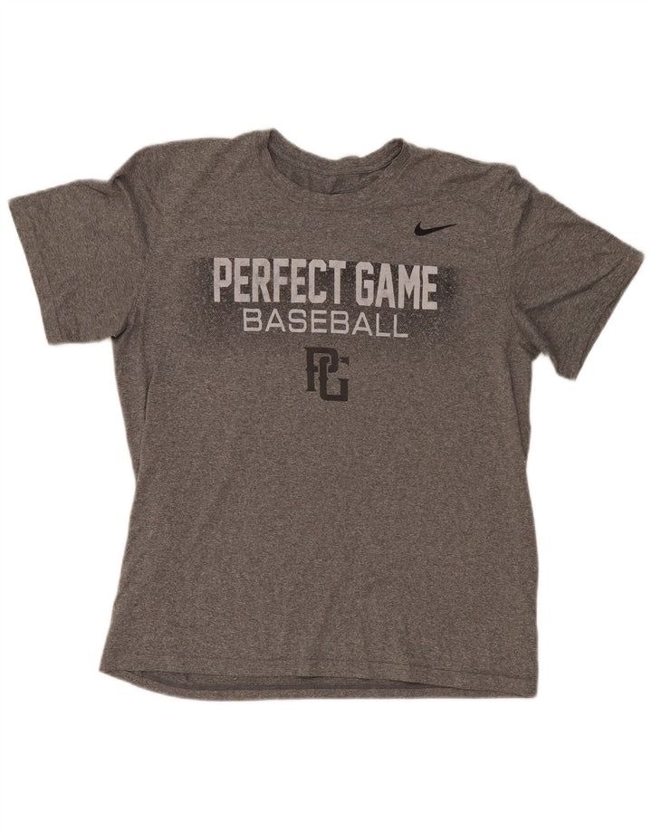 T-shirt grafica Nike Dri Fit da uomo, grande, in poliestere chiazzato grigio