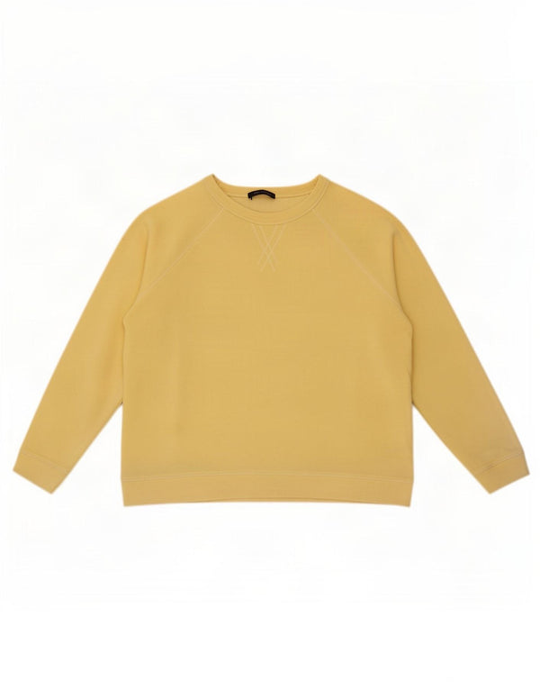 Marks & Spencer Womens Sweatshirt Jumper UK 18 XL Yellow Cotton