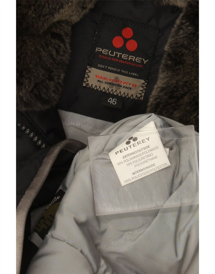 PEUTEREY Giacca da donna con cappuccio IT 46 Large Nera in poliammide