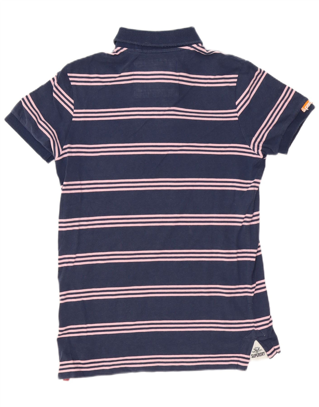 Polo grafica da uomo Superdry in cotone a righe medie blu navy