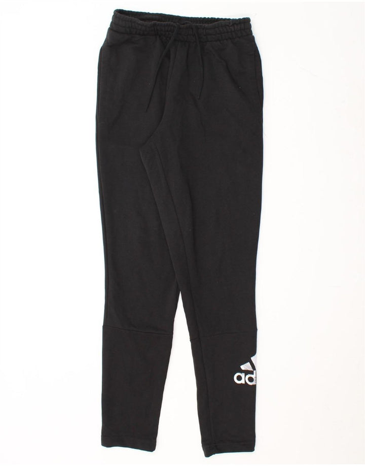 ADIDAS Mens Graphic Tracksuit Trousers Small  Black Cotton