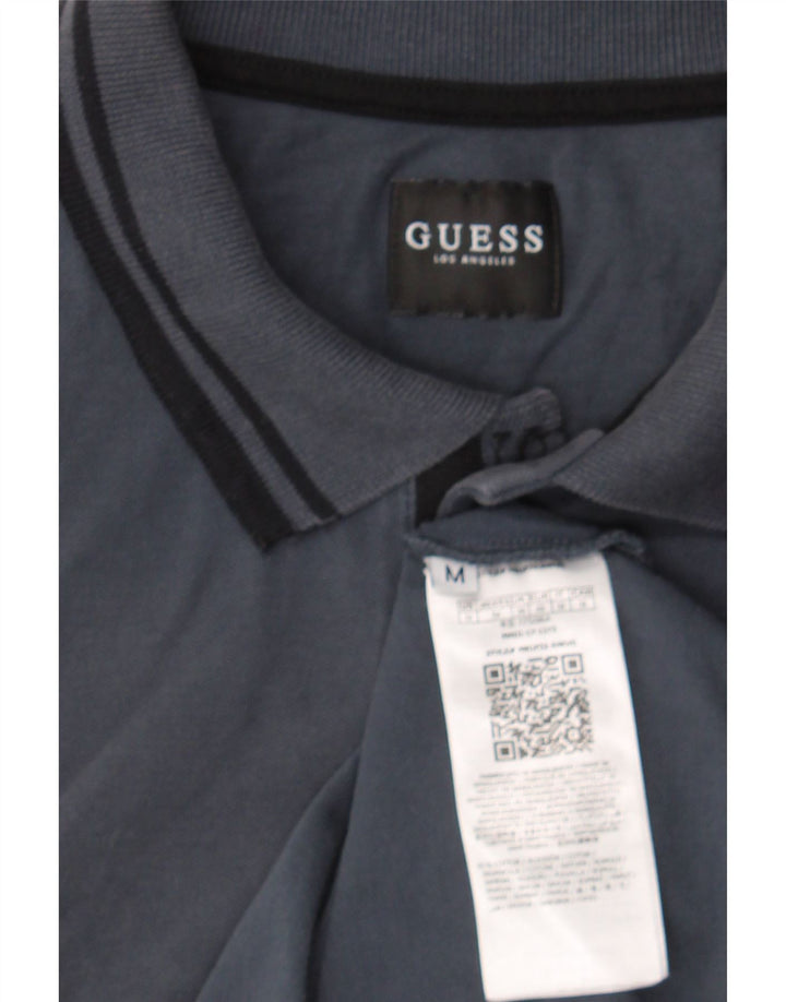 GUESS Mens Polo Shirt Medium Navy Blue Cotton Vintage Guess and Second-Hand Guess from Messina Hembry 