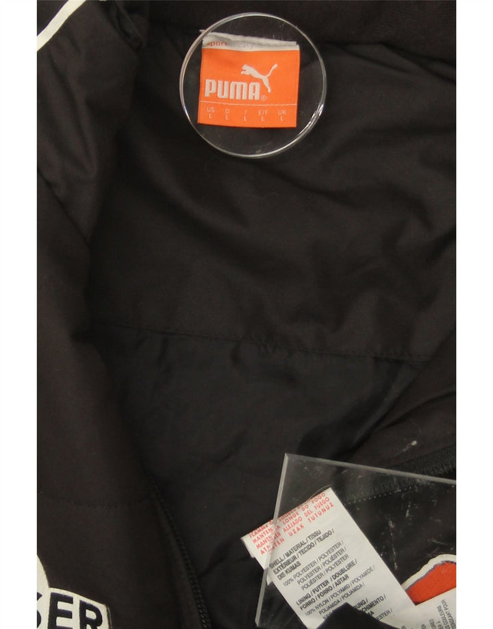 PUMA Mens Graphic Padded Jacket UK 40 Large Black Polyester Vintage Puma and Second-Hand Puma from Messina Hembry 
