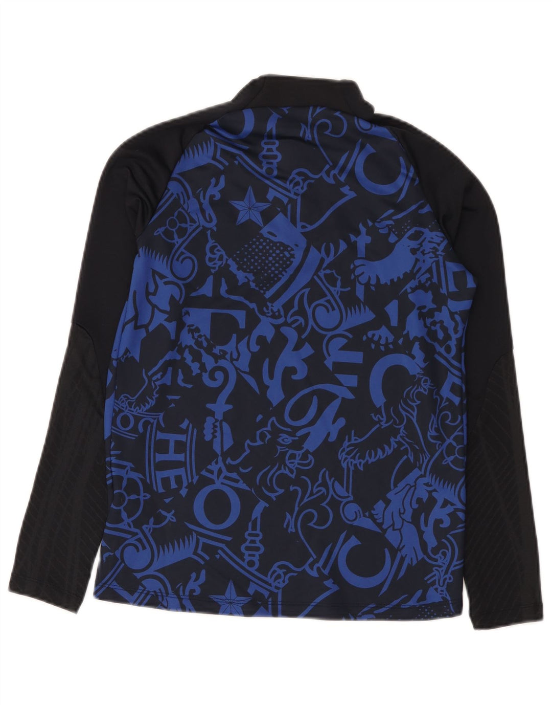 Top Nike da bambino con grafica e collo con zip, manica lunga, 12-13 anni, grande, nera