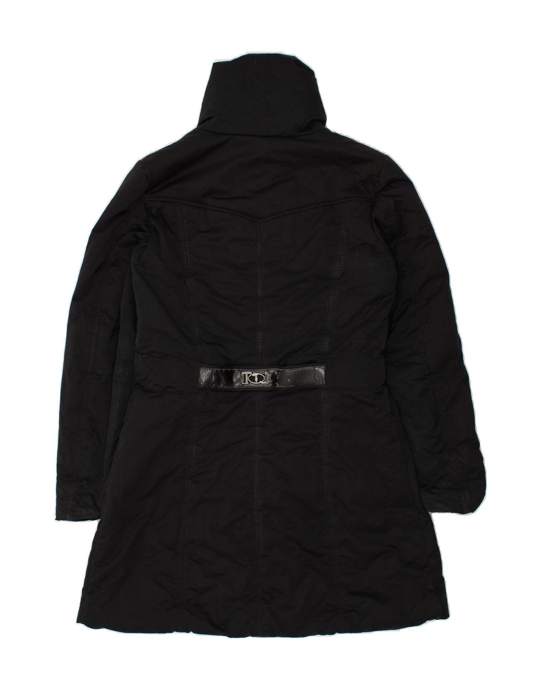 TRUSSARDI JEANS Womens Padded Coat IT 46 Large Black Polyester | Vintage Trussardi Jeans | Thrift | Second-Hand Trussardi Jeans | Used Clothing | Messina Hembry 