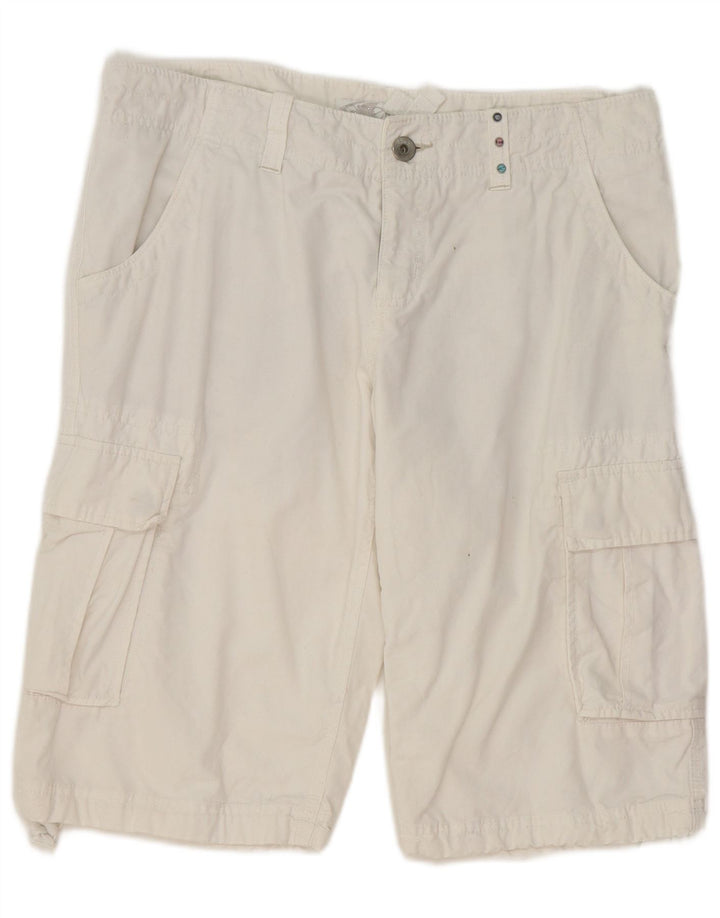 O'NEILL Mens Cargo Shorts W34 Large  White Cotton