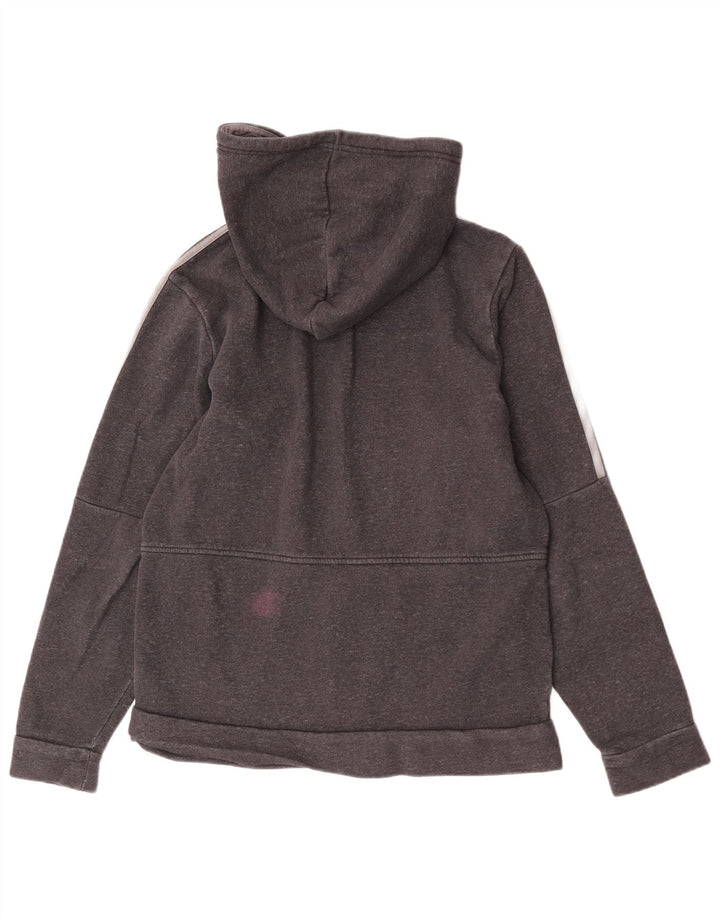 Maglione con cappuccio e zip Adidas da uomo in cotone grigio medio
