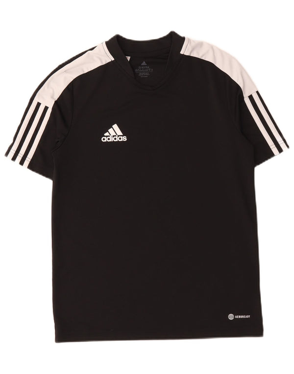 Maglietta Adidas Aeroready da ragazzo, 13-14 anni, in poliestere color block nero