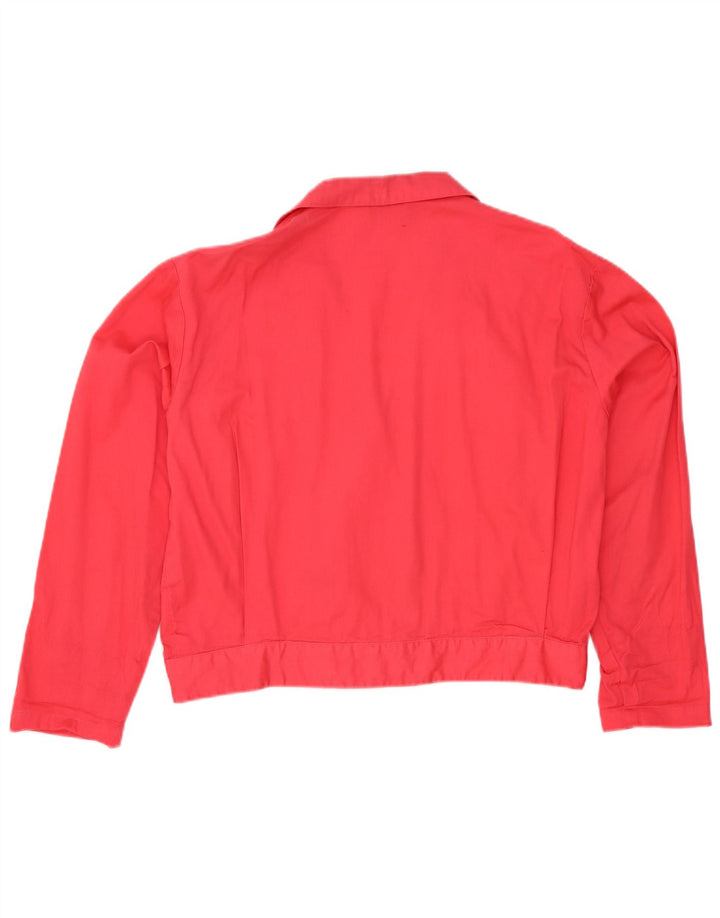 Giacca blazer vintage da donna a 3 bottoni UK 16 grande cotone rosa