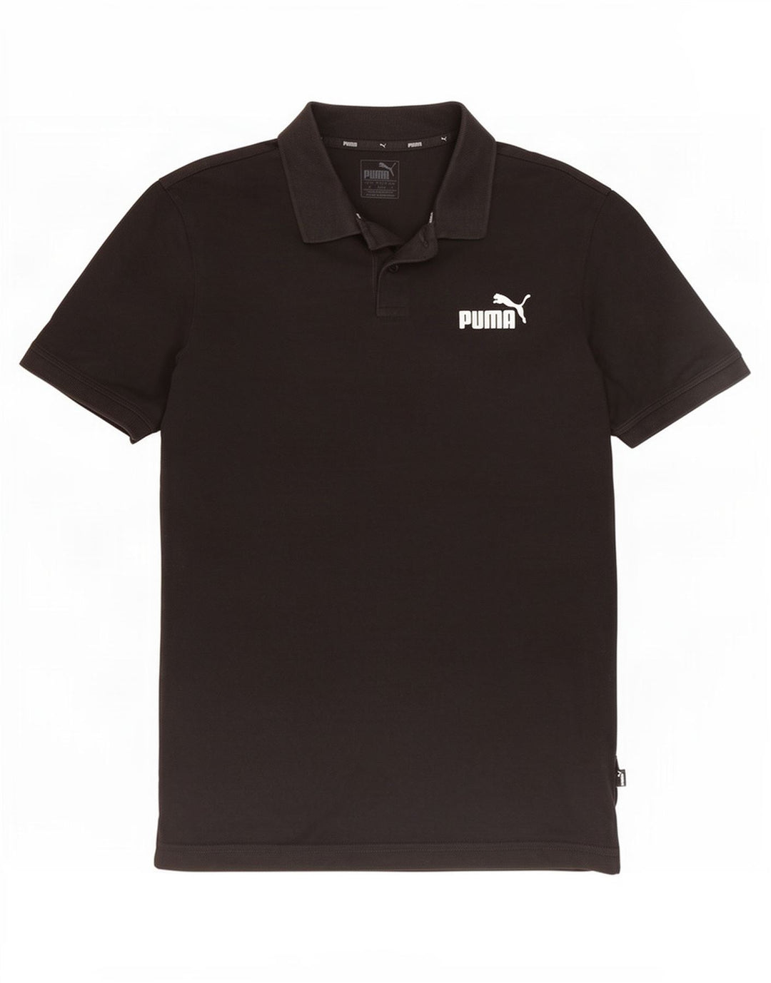 Polo Puma da uomo piccola in cotone nero