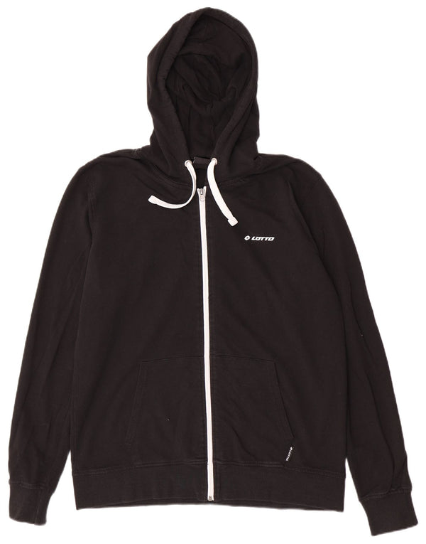 Maglione con cappuccio e zip da uomo Lotto grande in cotone nero