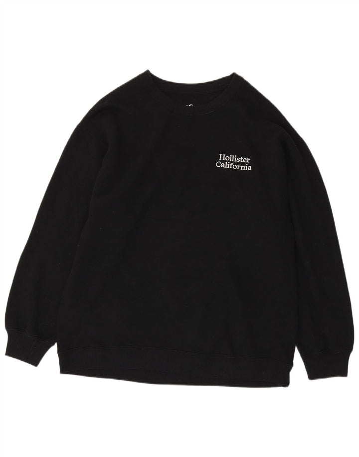 Felpa Hollister da uomo, maglione piccolo, cotone nero