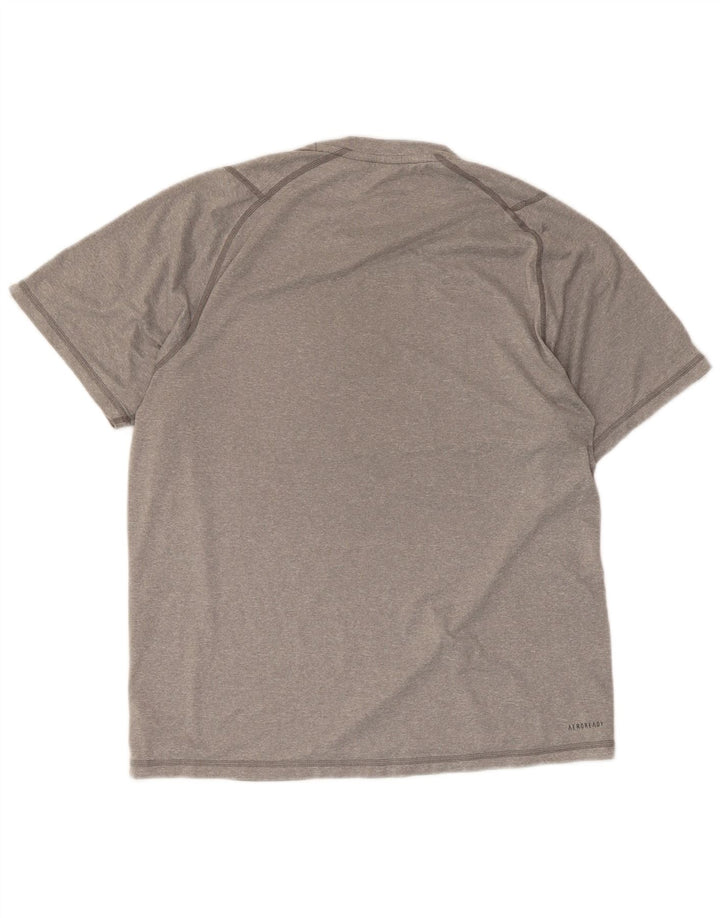 T-shirt grafica da uomo Adidas Aeroready Top in poliestere grigio medio