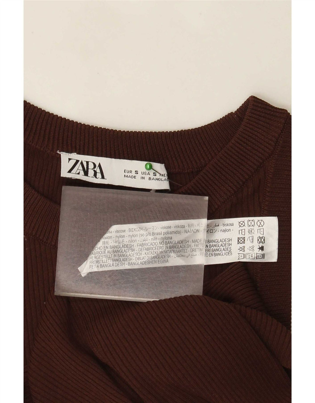 Canottiera Zara da donna UK 8 piccola in viscosa marrone