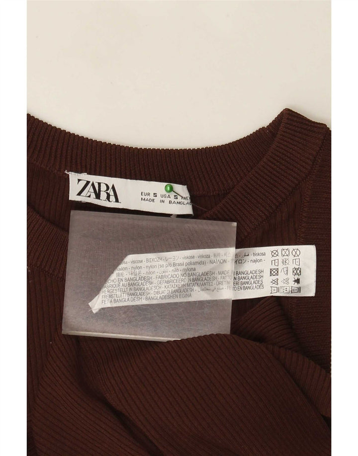 Canottiera Zara da donna UK 8 piccola in viscosa marrone