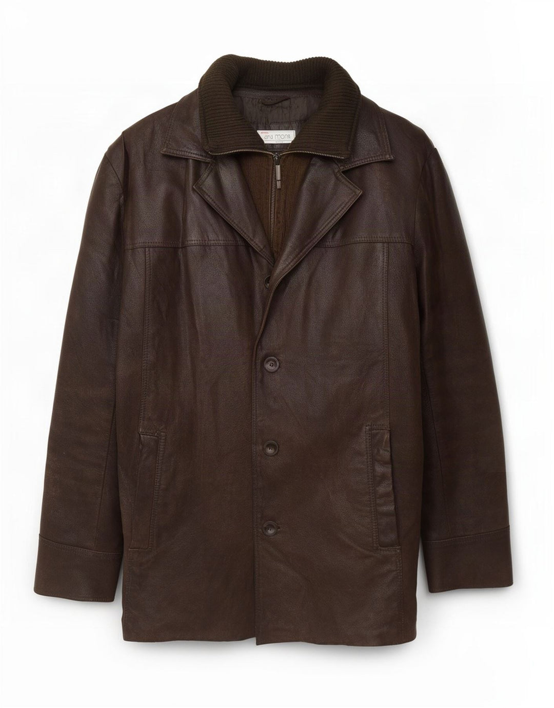 Giacca in pelle da uomo Bata IT 54 2XL Marrone