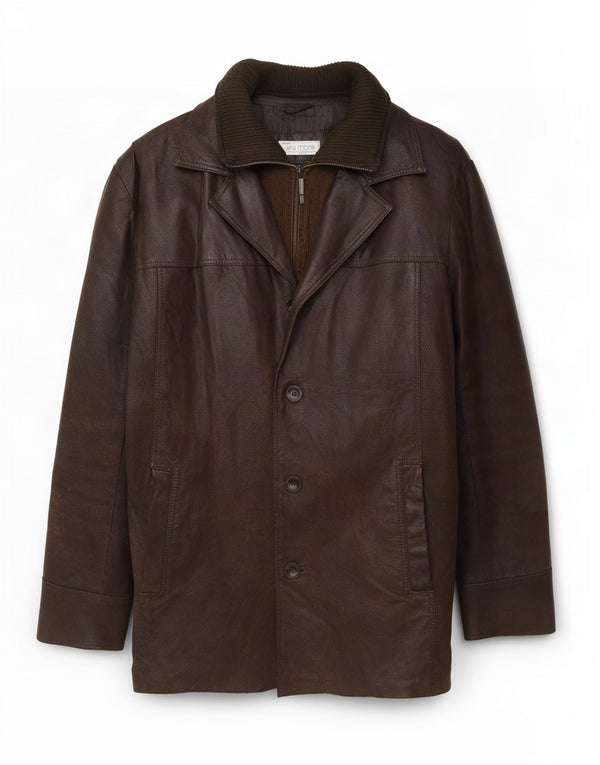 Giacca in pelle da uomo Bata IT 54 2XL Marrone