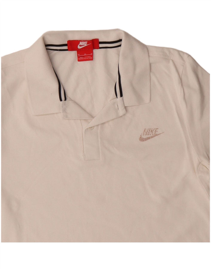 Polo NIKE da uomo in cotone bianco medio