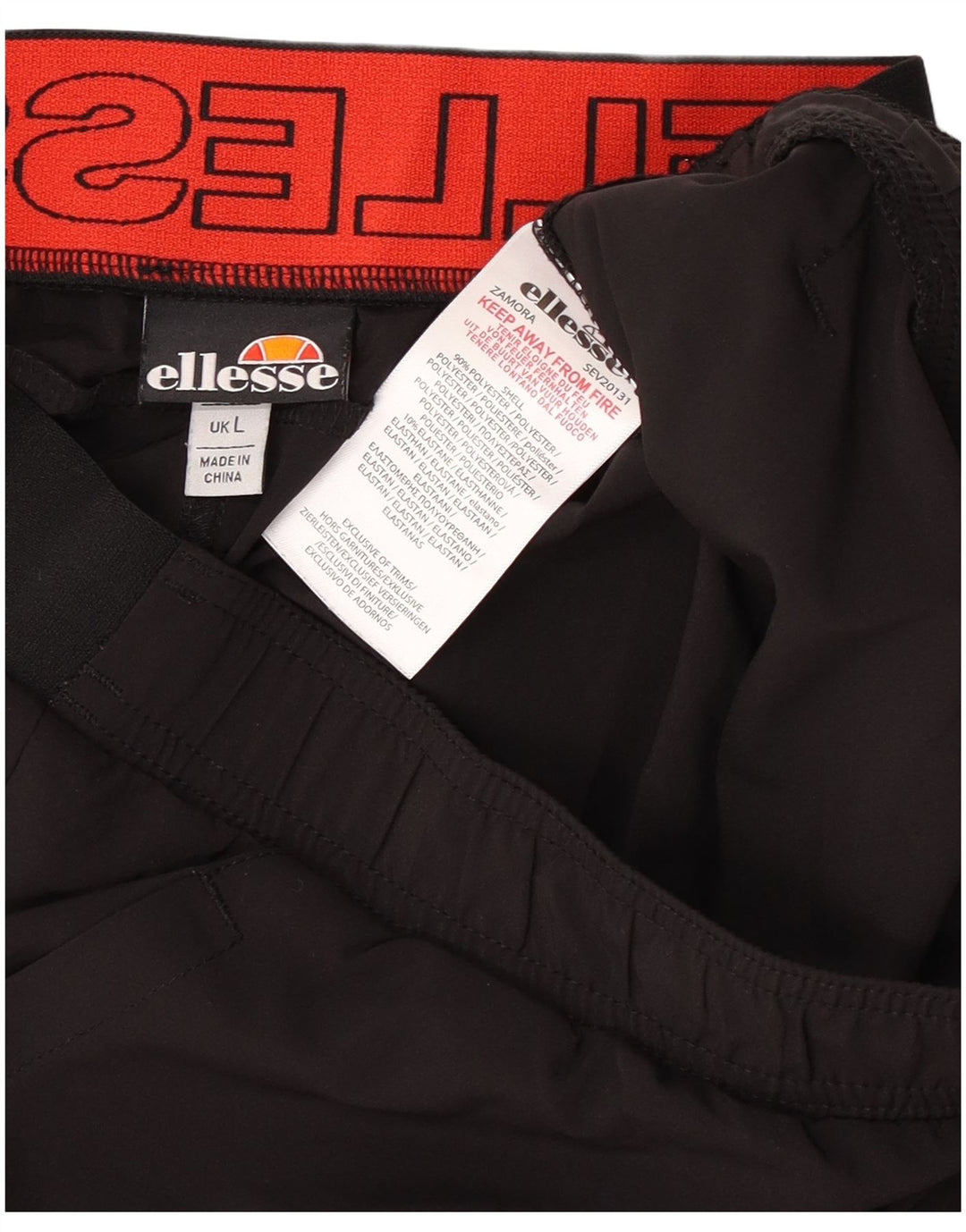 Pantaloncini sportivi grafici da uomo Ellesse grandi in poliestere nero