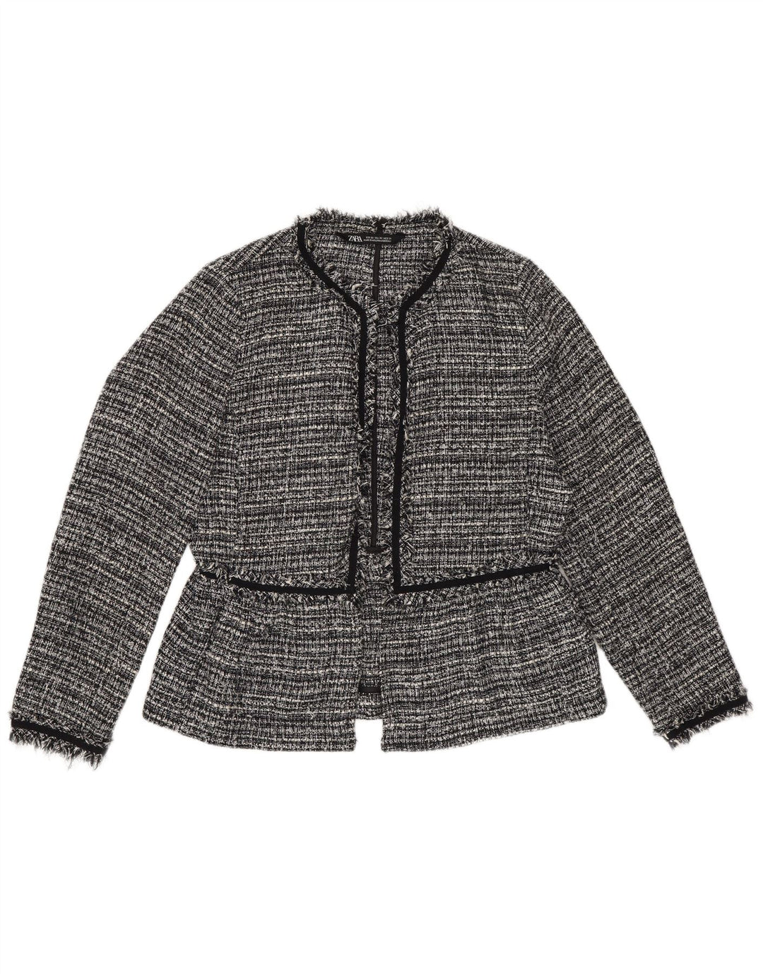 Giacca blazer aperta oversize da donna Zara UK 6 XS poliestere a righe nere