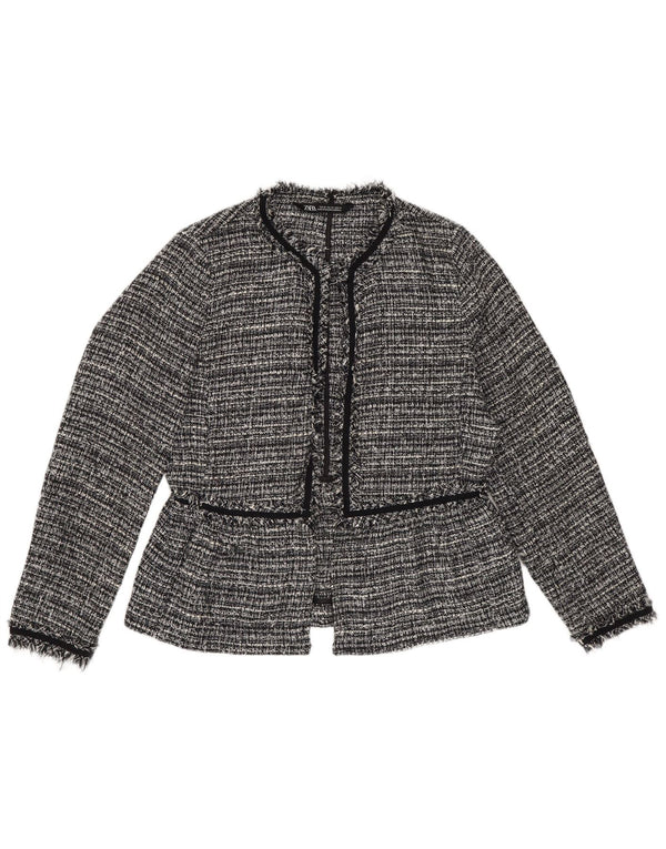 Giacca blazer aperta oversize da donna Zara UK 6 XS poliestere a righe nere