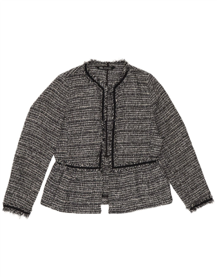 Giacca blazer aperta oversize da donna Zara UK 6 XS poliestere a righe nere