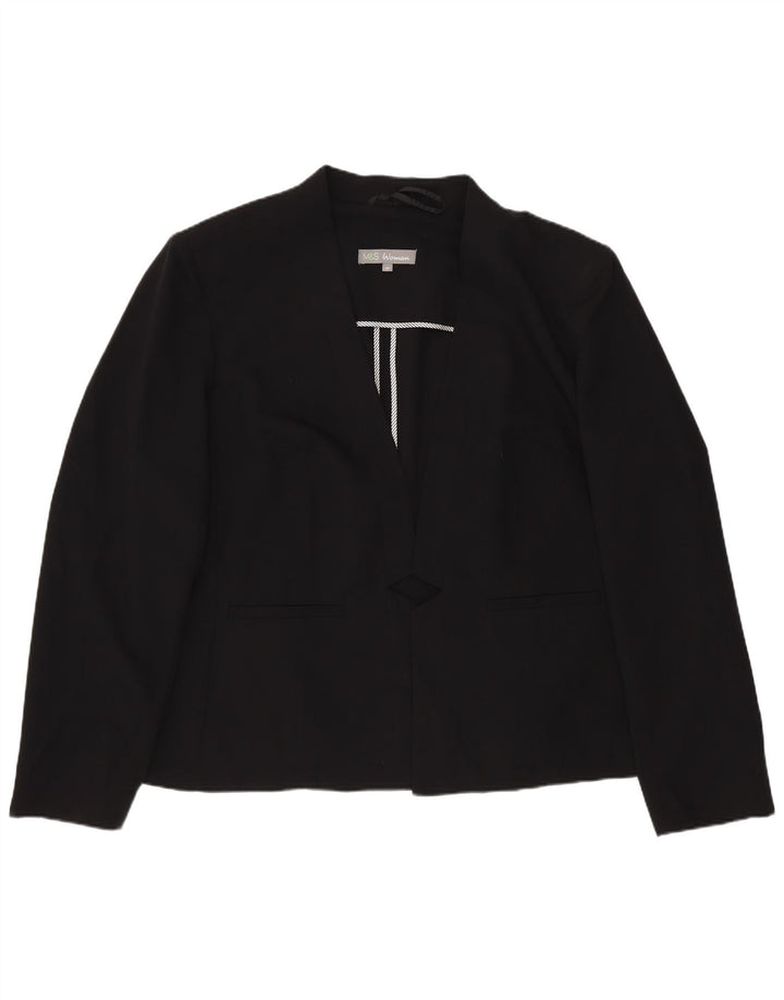 Giacca blazer aperta da donna Marks & Spencer UK 20 2XL poliestere nero