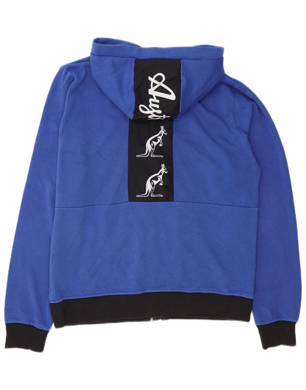 AUSTRALIAN L'ALPINA Felpa con cappuccio con zip grafica da uomo 2XL Blu Colourblock