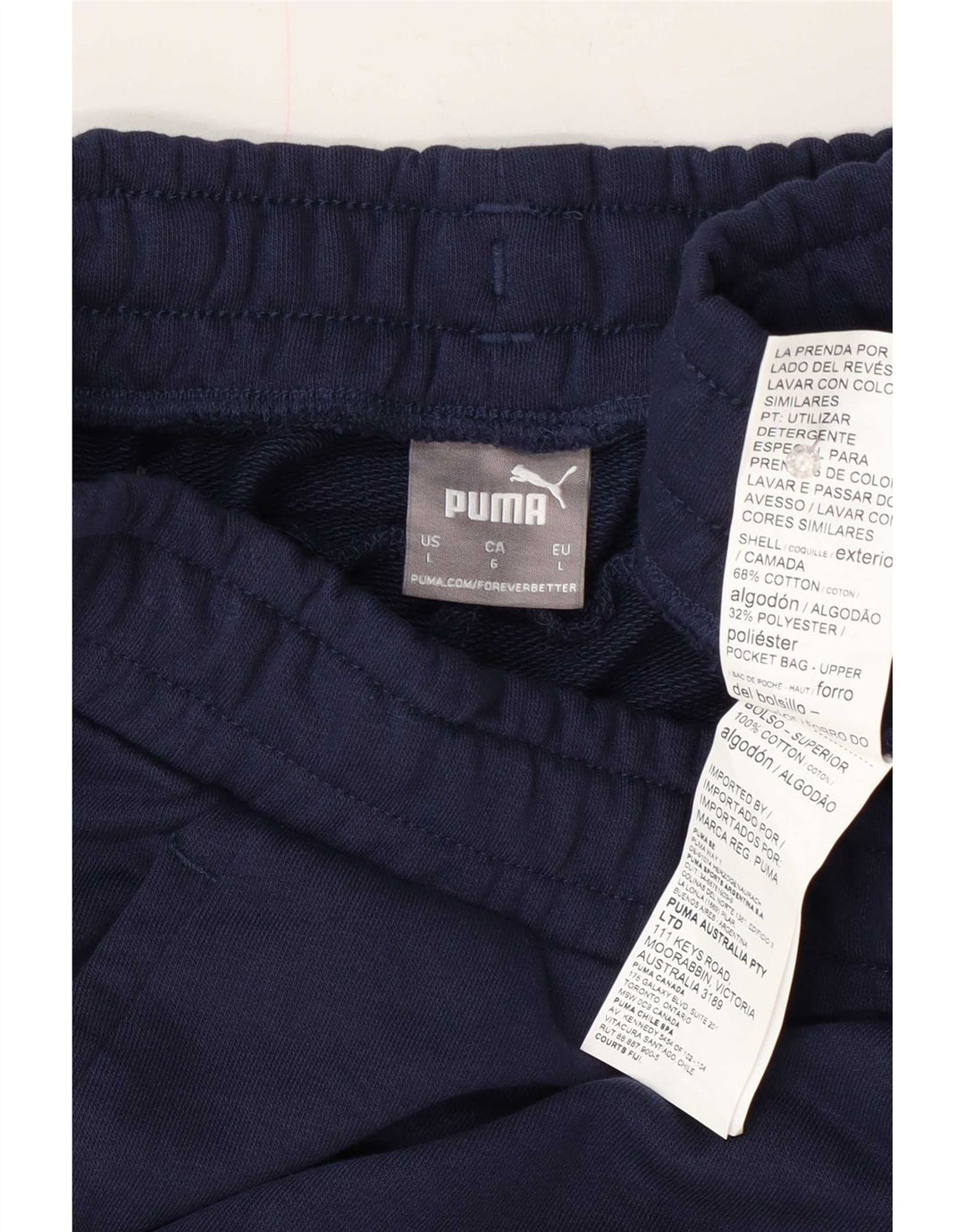 Pantaloncini sportivi da uomo Puma Large in cotone blu navy