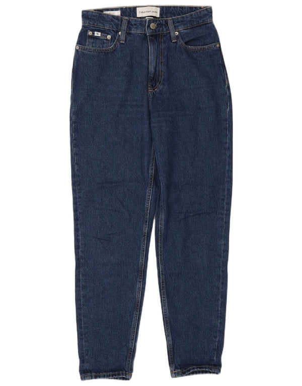 Jeans affusolati a vita alta Mom da donna Calvin Klein W26 L28 cotone blu