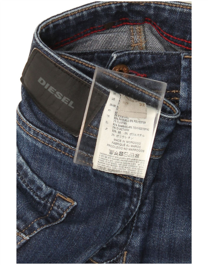 DIESEL Jeans dritti effetto consumato D-Strukt da uomo W32 L31 cotone blu