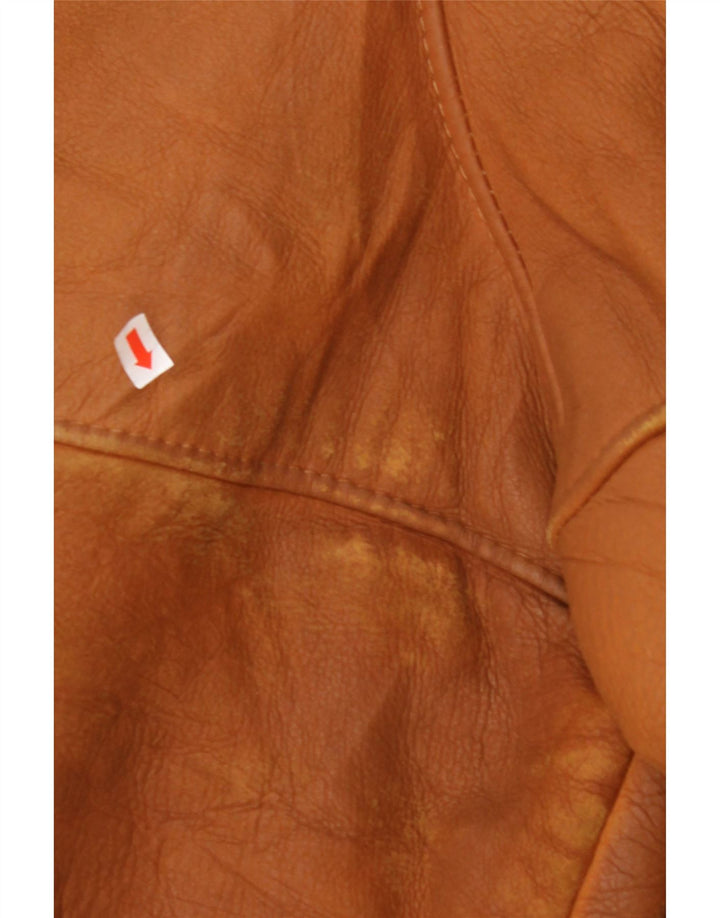 MABRUN Giacca in shearling da uomo UK 36 Piccola pelle marrone