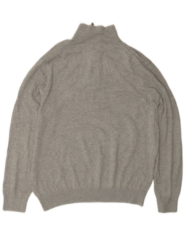 NAUTICA Maglione da uomo con zip e collo grande grigio