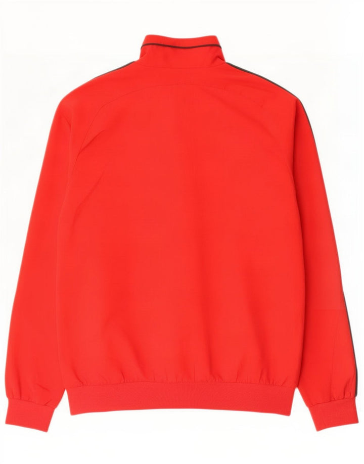 Giacca da ginnastica da uomo Adidas, giacca in poliestere color block rosso medio
